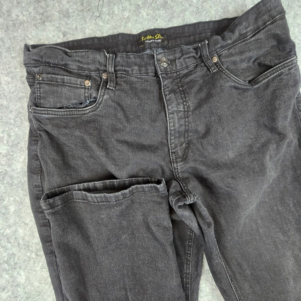 Urban Star Jeans Mens 40x30 Black Straight Leg Stretch Denim Casual Pants